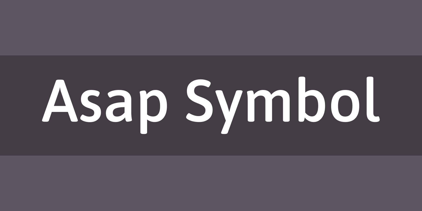 Asap Symbol Regular Font preview